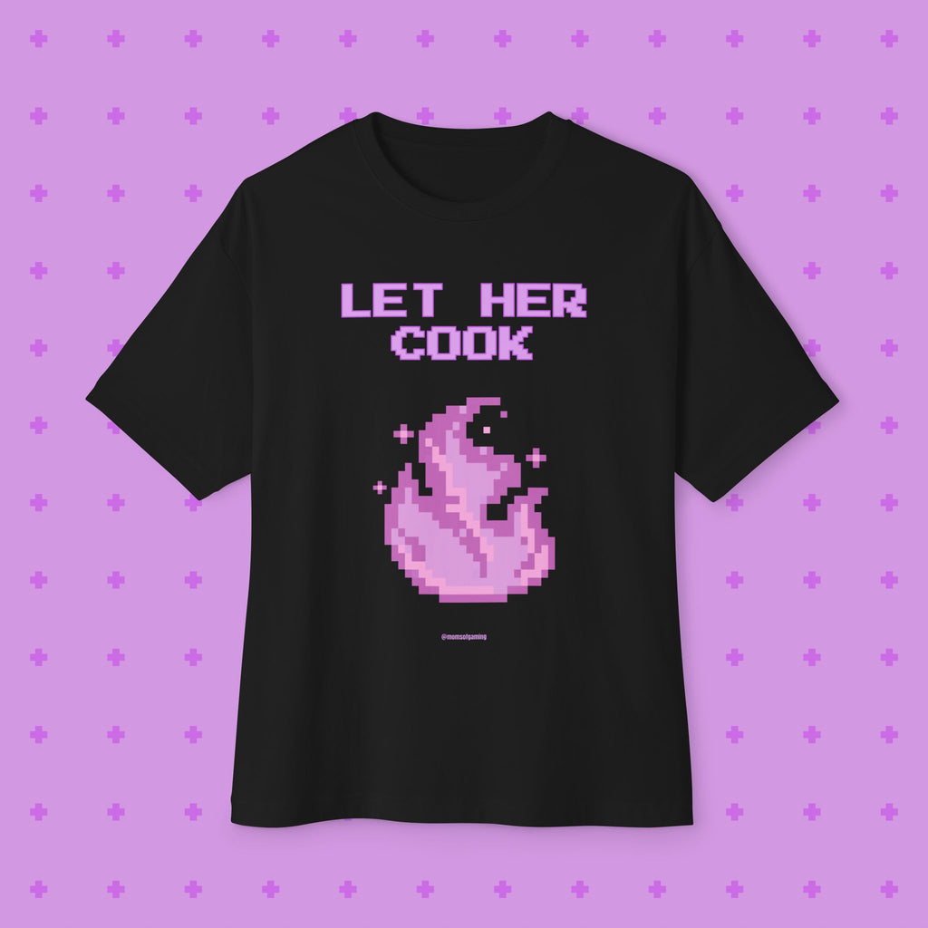 „Let Her Cook“ — Oversized Pixel Graphic T-Shirt