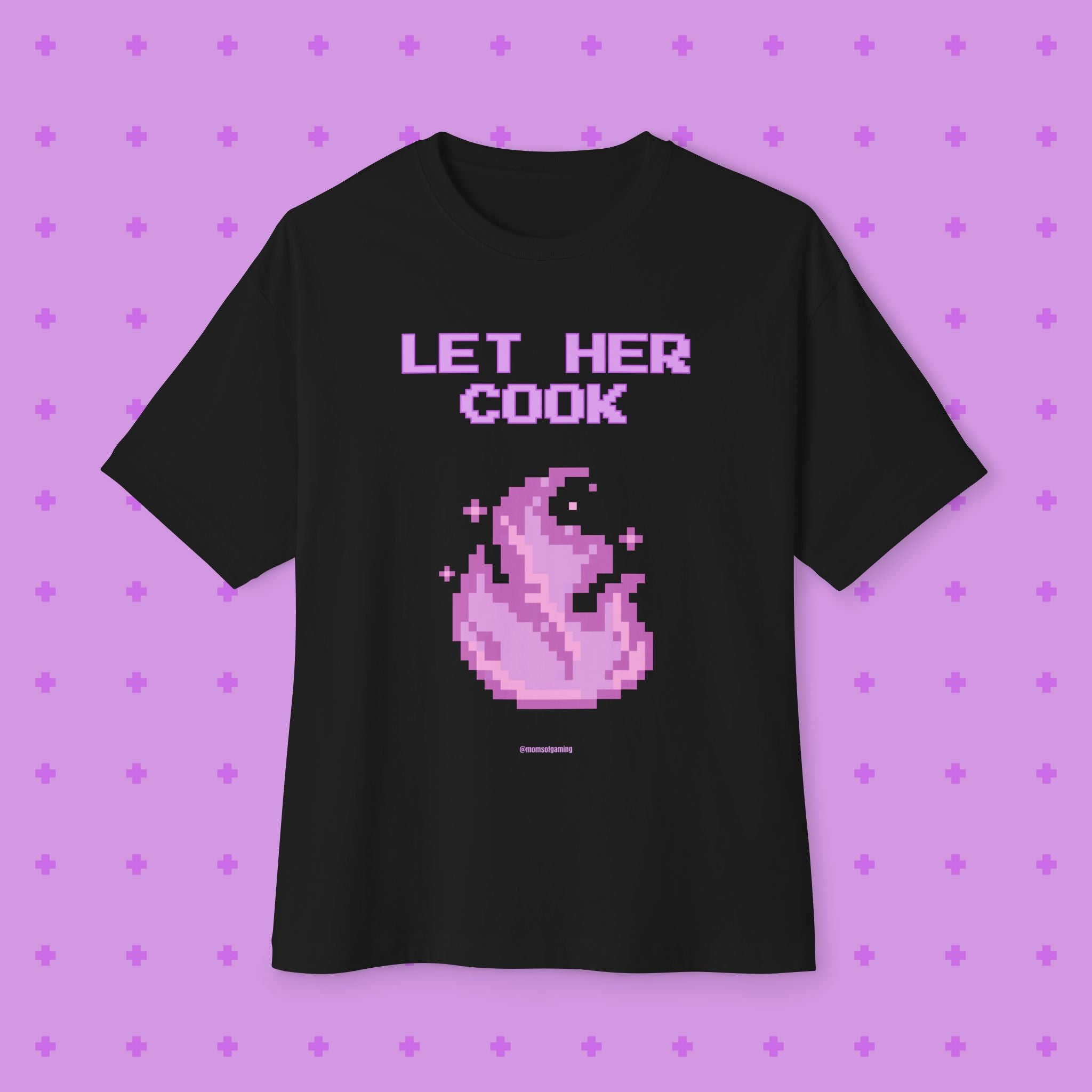 „Let Her Cook“ — Oversized Pixel Graphic T-Shirt