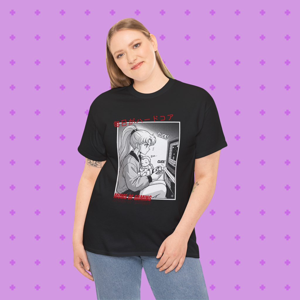Anime Gamer Tee — Retro Girl Playing Console (ハードコア)