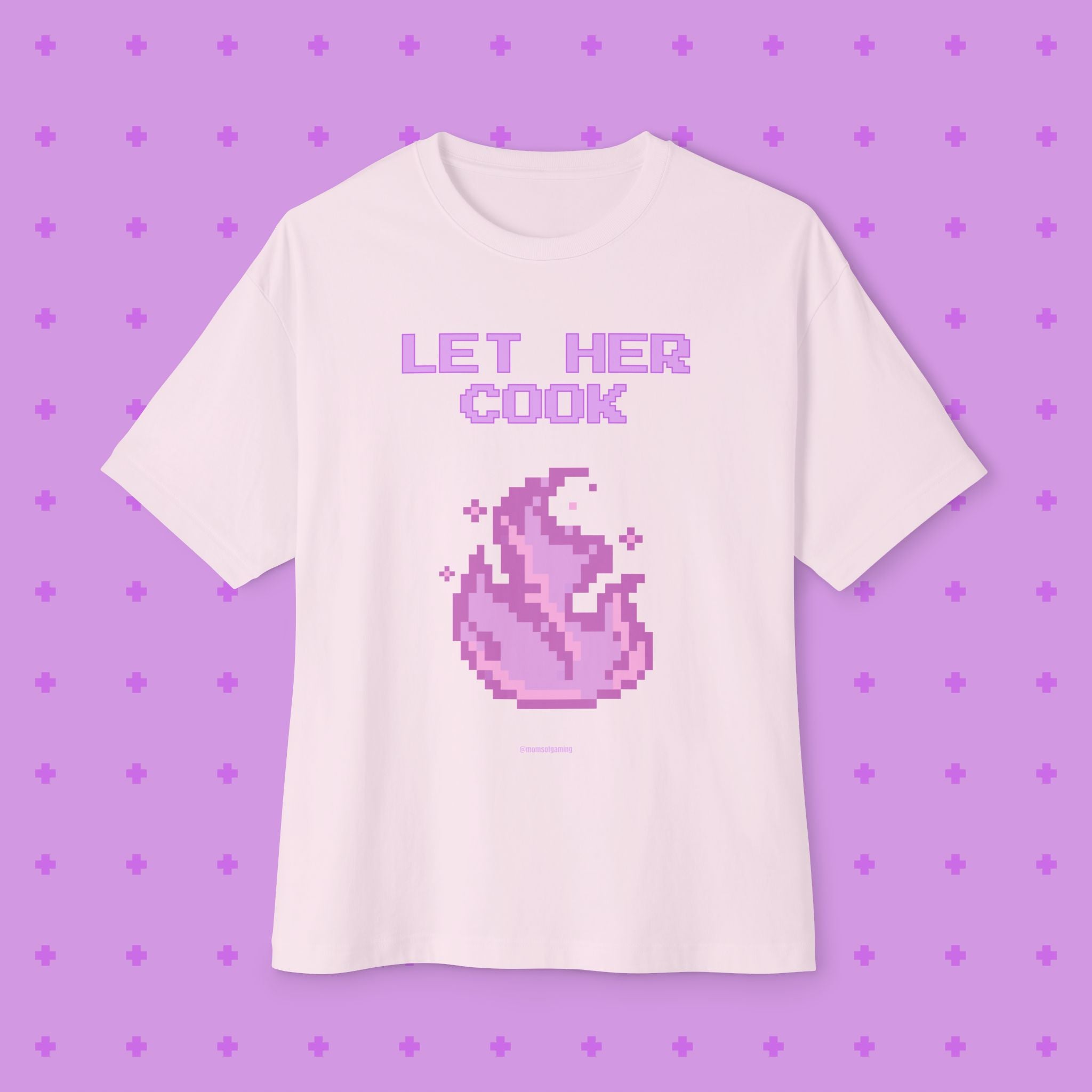 „Let Her Cook“ — Oversized Pixel Graphic T-Shirt